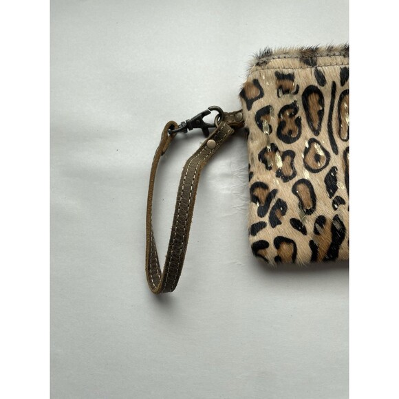 Myra Bag Wristlet Clutch Cheetah Print Leather Date Night Upcycle Purse Travel - Picture 2 of 5